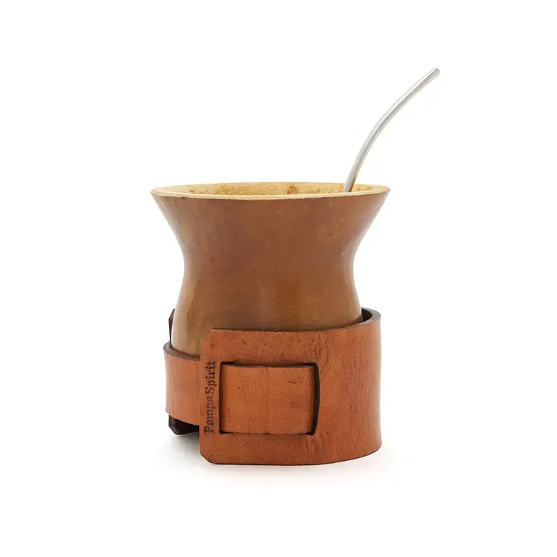Mate Alazan ( calabaza + cinturon de cuero)