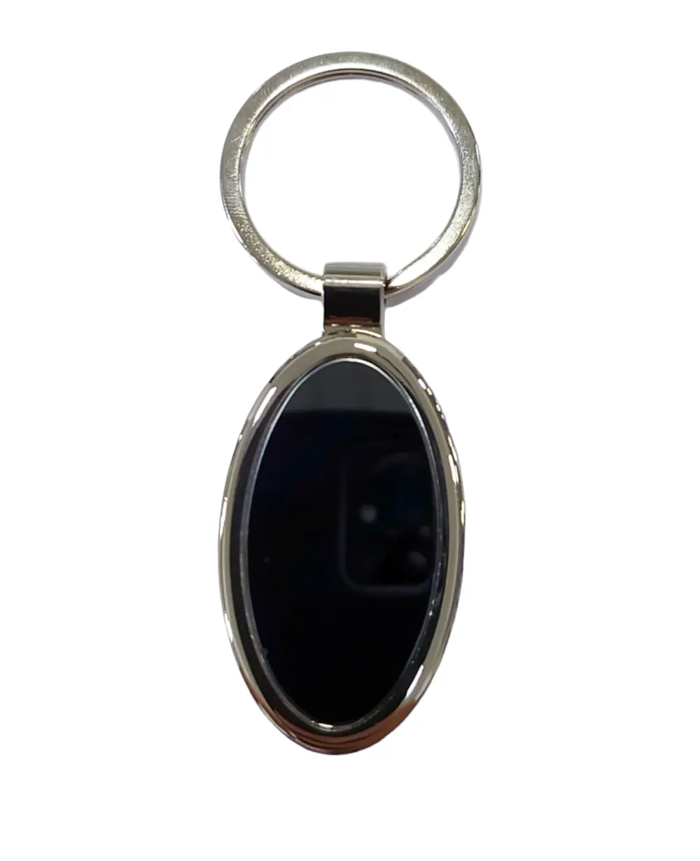 LLAVERO LAQUEADO NEGRO OVAL