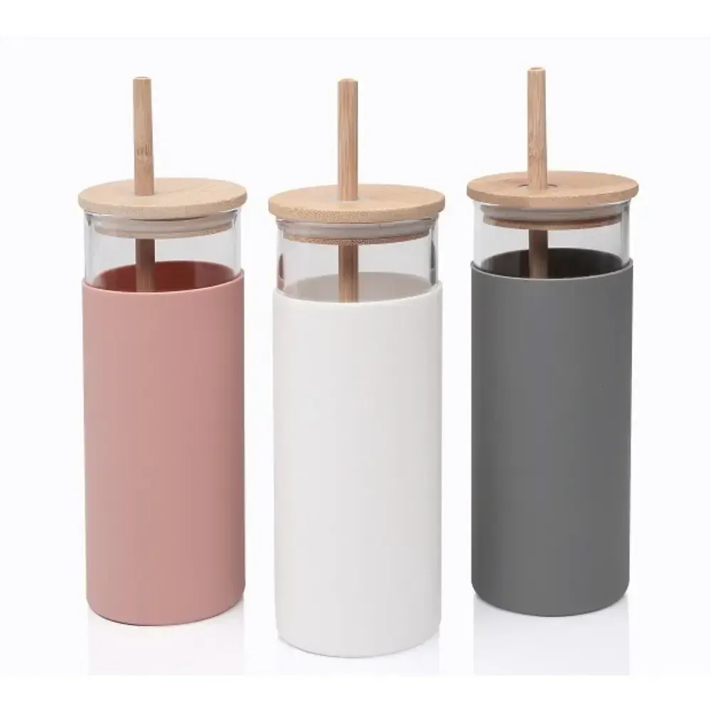 Vaso con tapa y sorbete bamboo OCEAN B52
