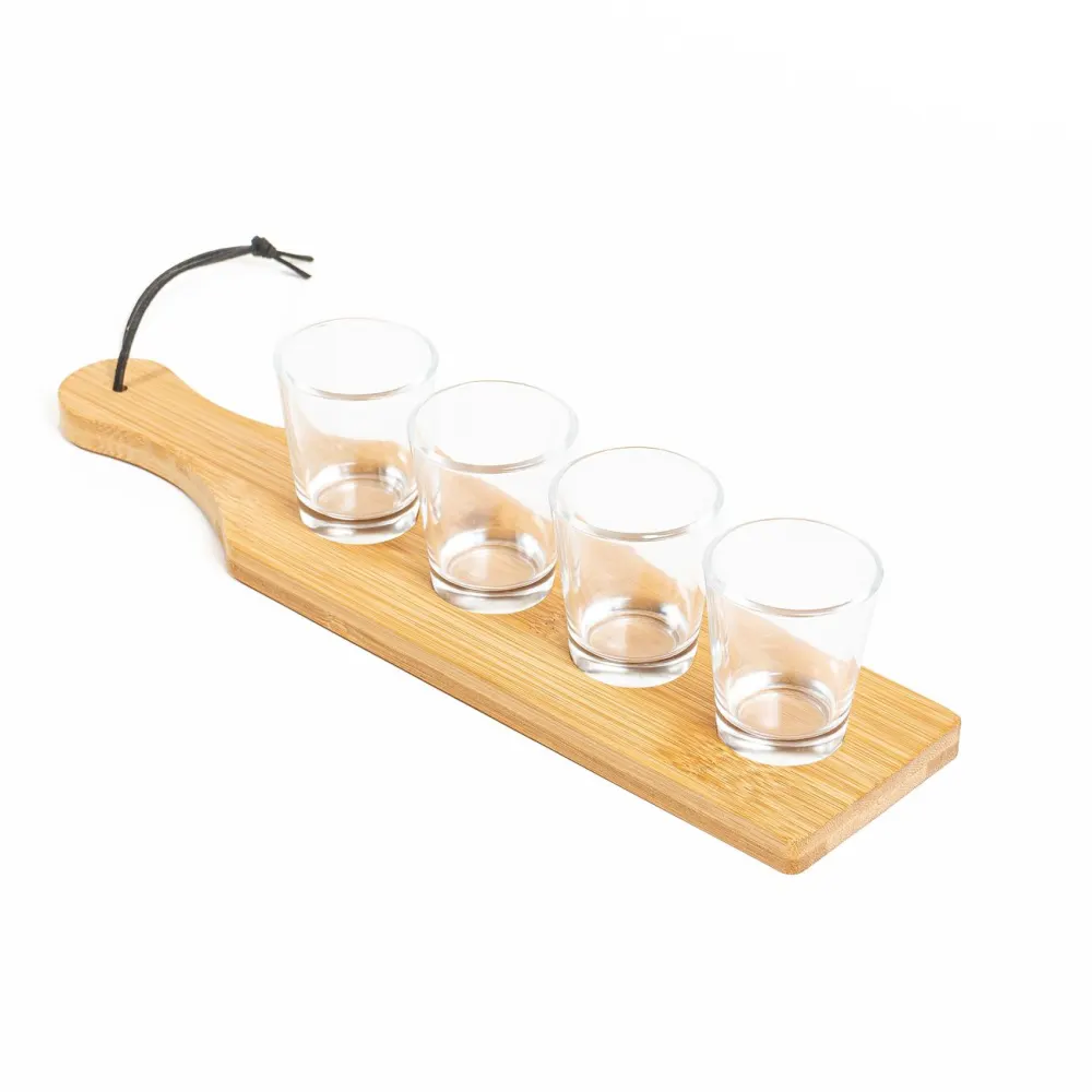 Set de Shots Bamboo y Vidrio