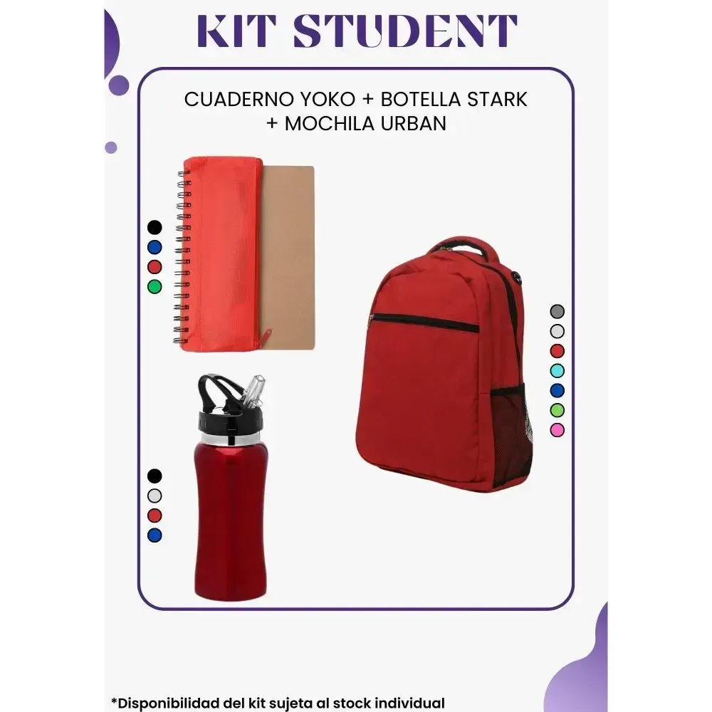 Kit Student (Mochila Urban + Cuaderno Yoko + Botella Egea)